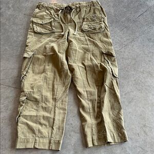 Olive Green Cargo Capri Pants free people